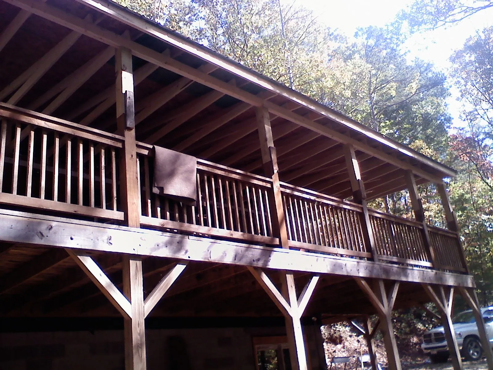 Timber framing under a new elevated porch and deck — Roof Leak Repair in Mackville by Roofing Brothers